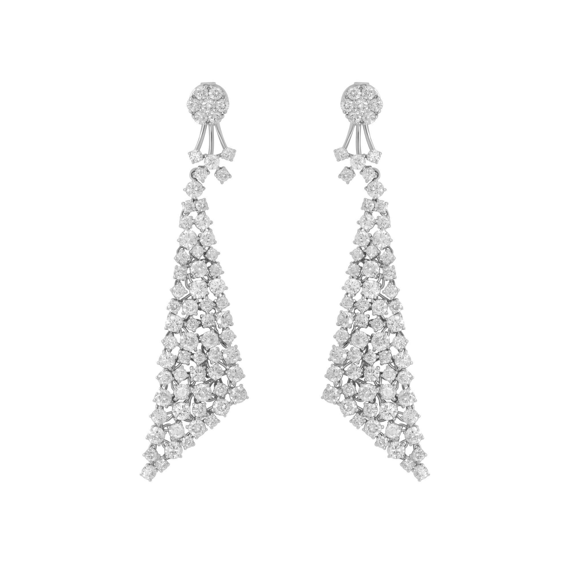 Dangle Petal Earrings with Diamonds - deJonghe Original Jewelry